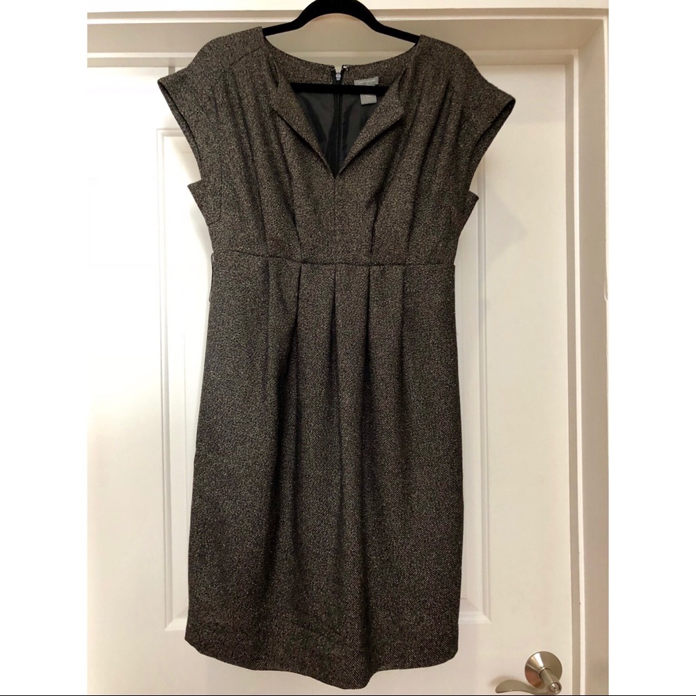 Ann Taylor Tweed Pleated Sheath Career Dress